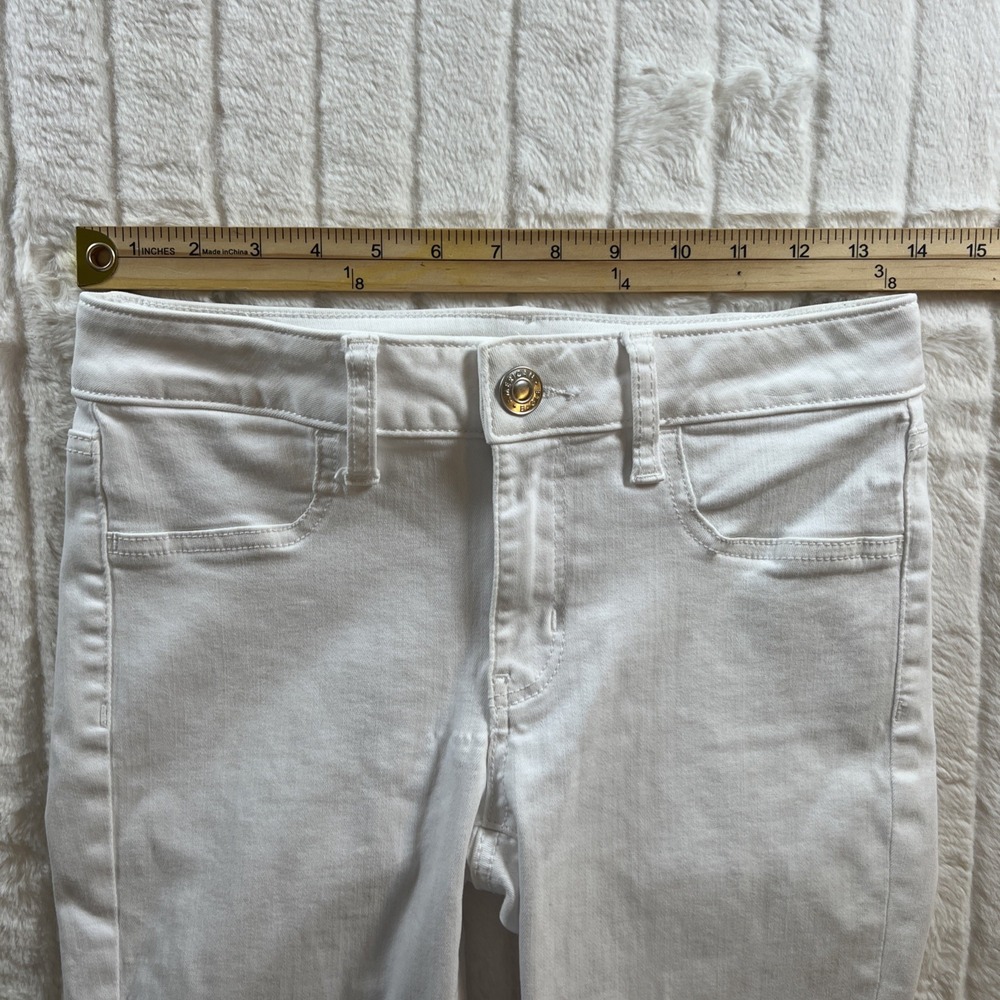 American Eagle Jeggings Womens 4 Short White Next Level Stretch Pants High Rise - Picture 6 of 9